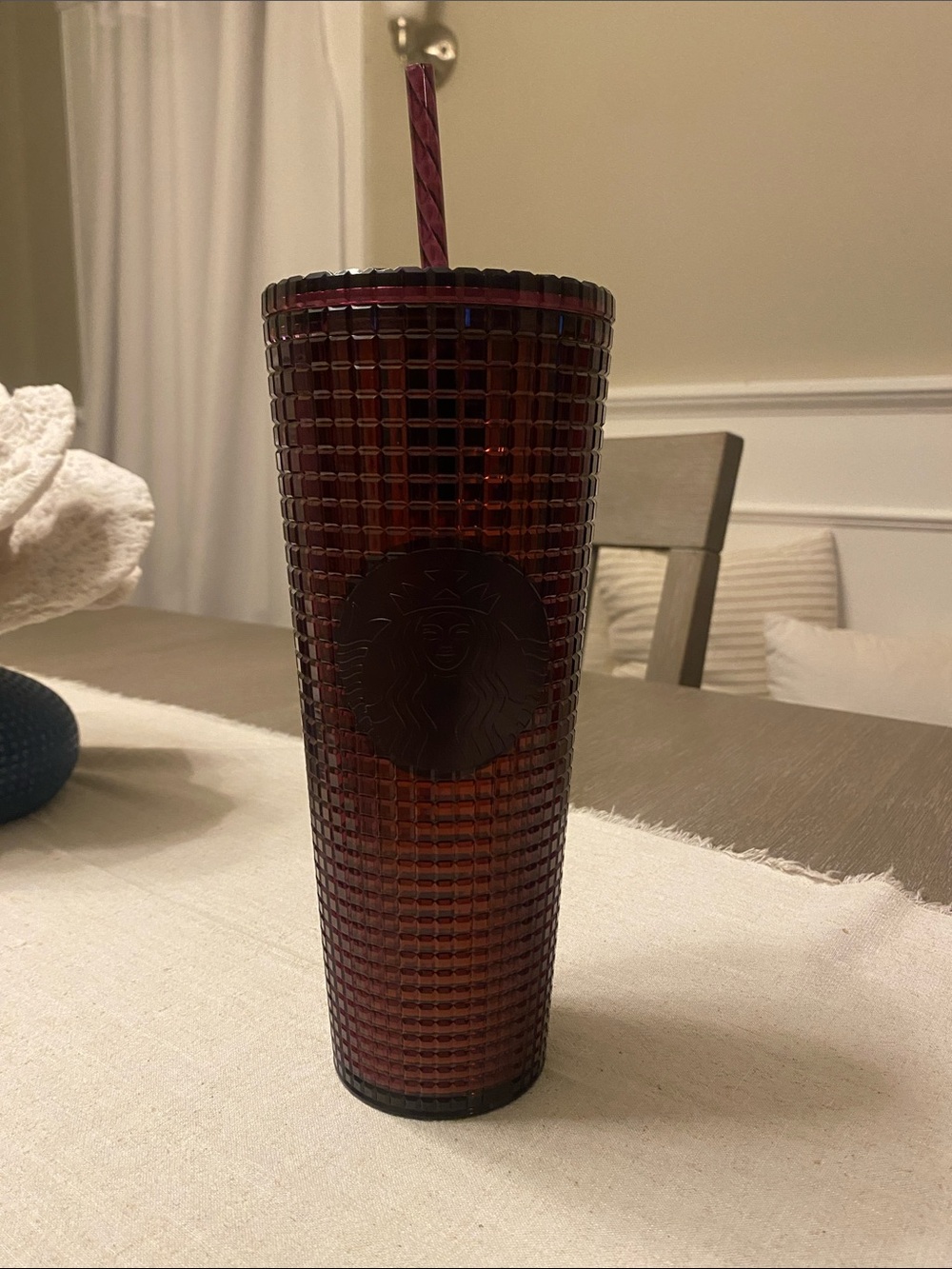 Starbucks Studded Tumbler in Deep Wine with Matching Straw